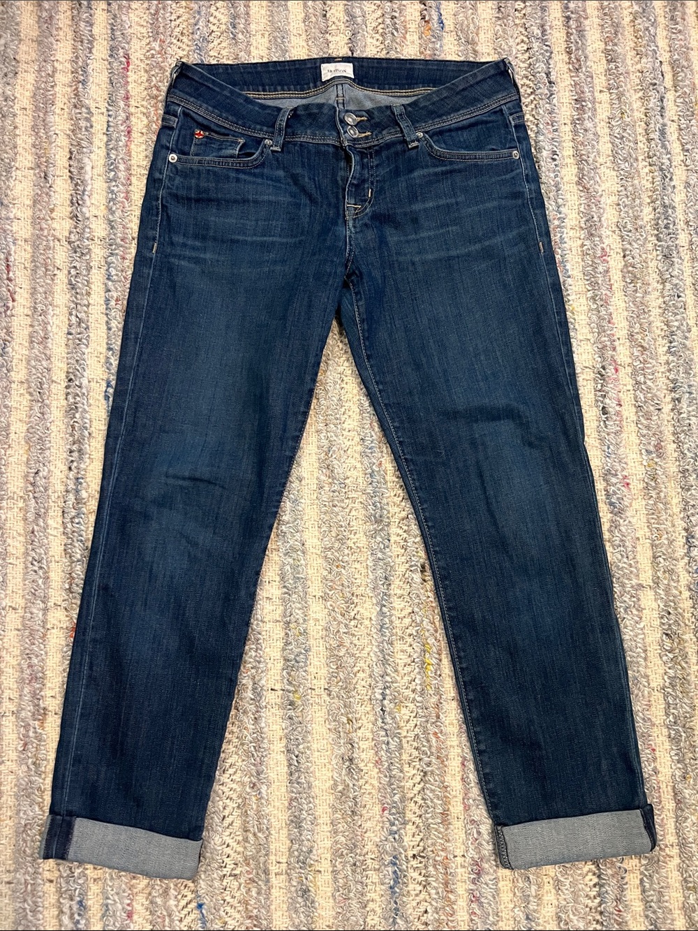 Hudson Jeans Dark Indigo Boyfriend Capris